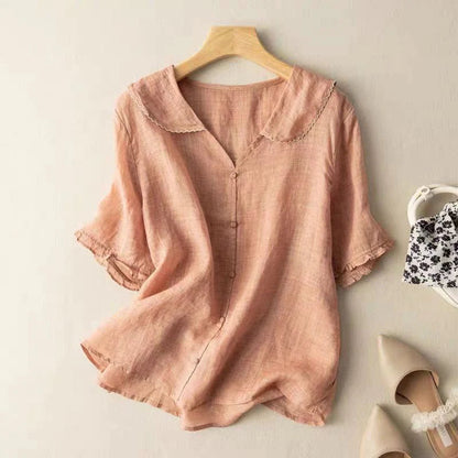 CHEENA - CLASSIC LINEN BLOUSE