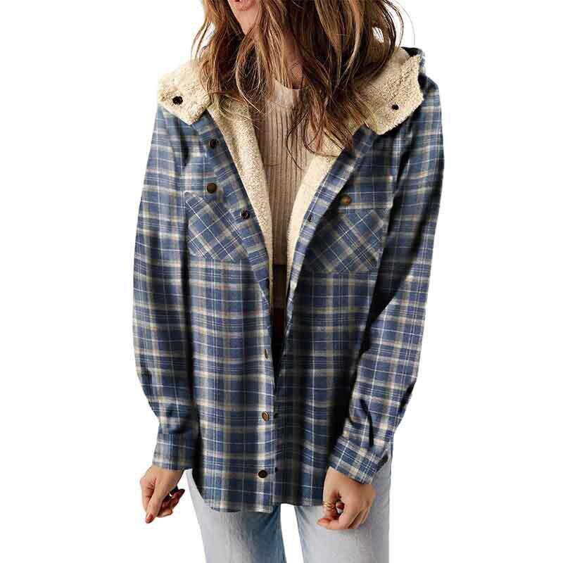 AMELIA™ - Women's Hooded Plaid Flannel Jacket for Fall and Winter
