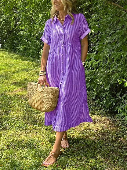 JOVIE - CLASSIC ELEGANT STRIPED MAXI DRESS