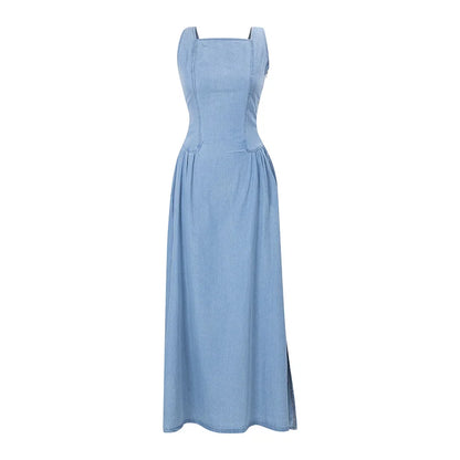 FEMAR - MIDNIGHT DENIM STRAPPY SLEEVELESS DRESS