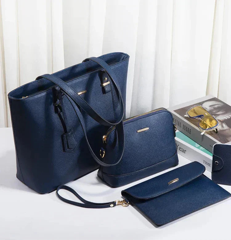 Ashby - Versatile 3-Piece Leather Handbag and Shoulder Bag Set