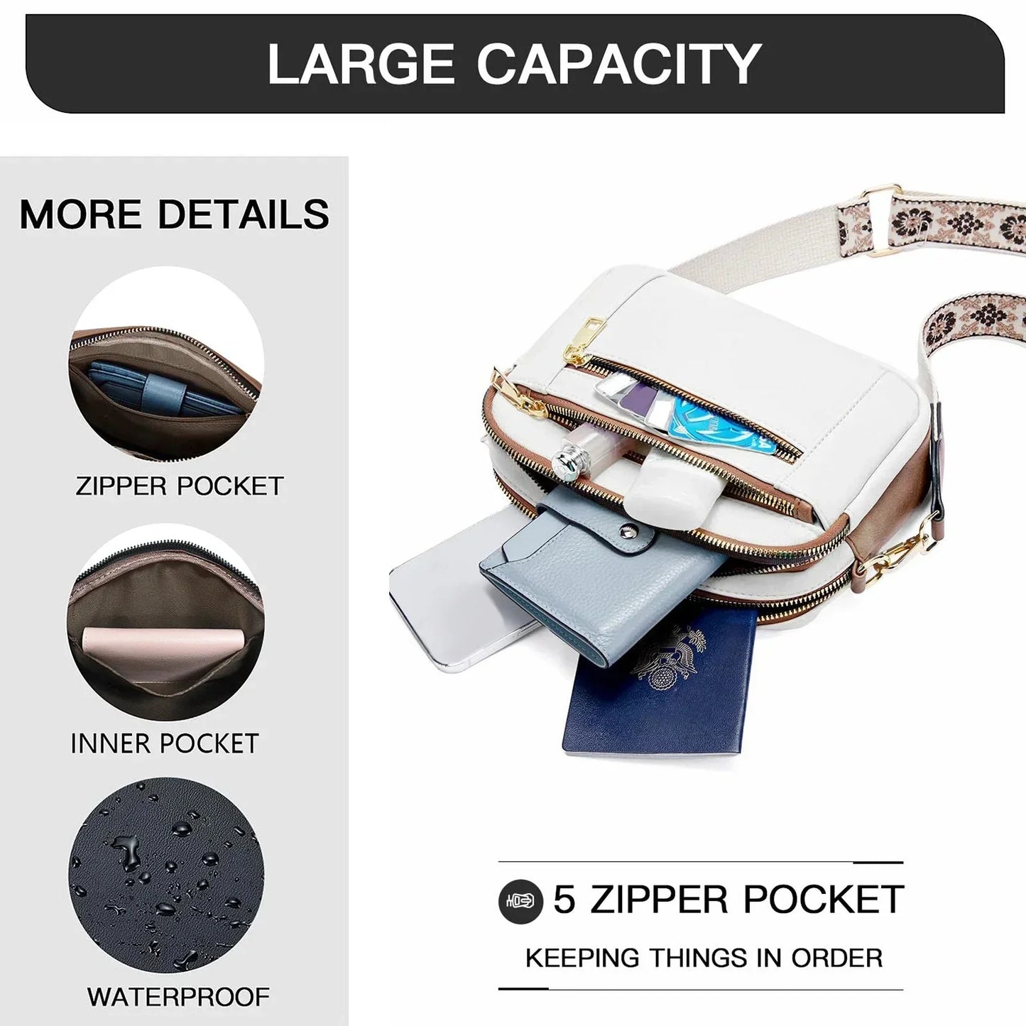 Fifer - Adjustable Colorful Strap Crossbody Bag