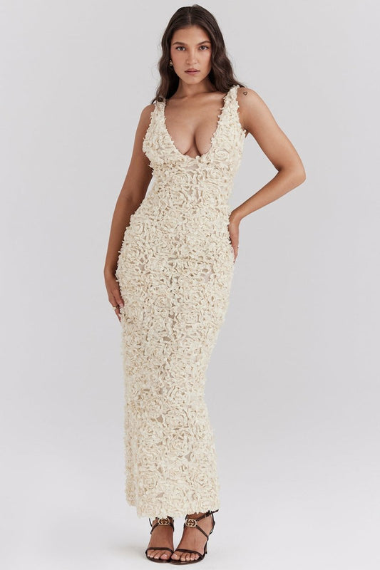 AHNA - LUXURIOUS PETAL DRESS