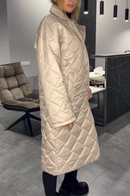 Anais™ - Quilted Coat with Leopard Lining