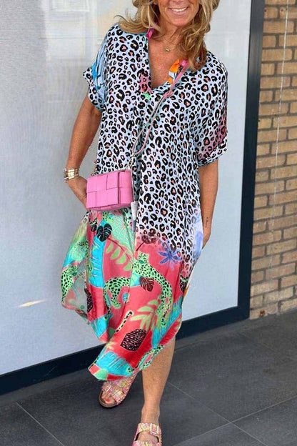 NEVE - CASUAL DRESS WITH LEOPARD PRINT