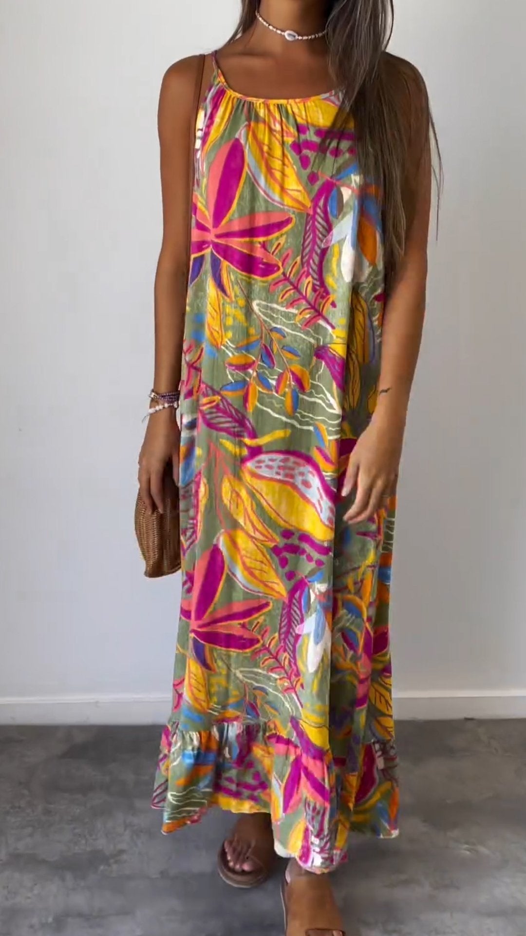 VIOLY - COMFORTABLE FLORAL DRESS