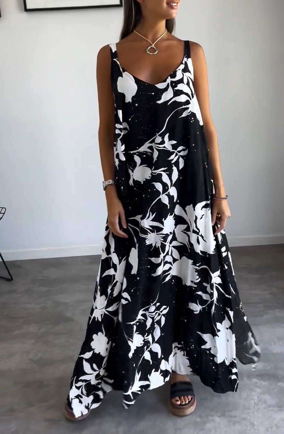 RADA - ELEGANT PRINTED SLIP DRESS