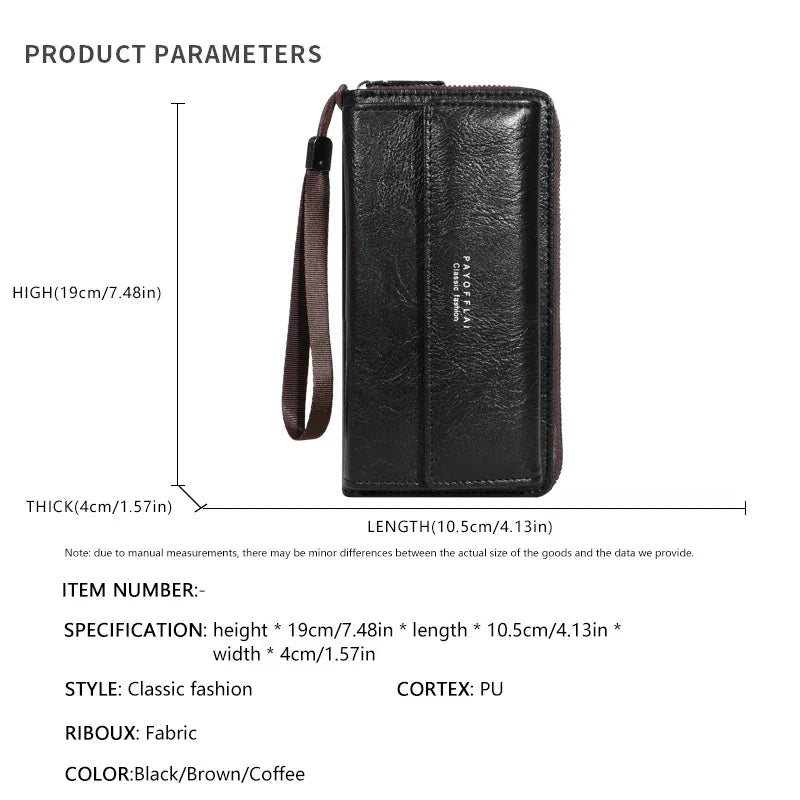 Briony - Multi-Functional PU Leather Zipper Clutch
