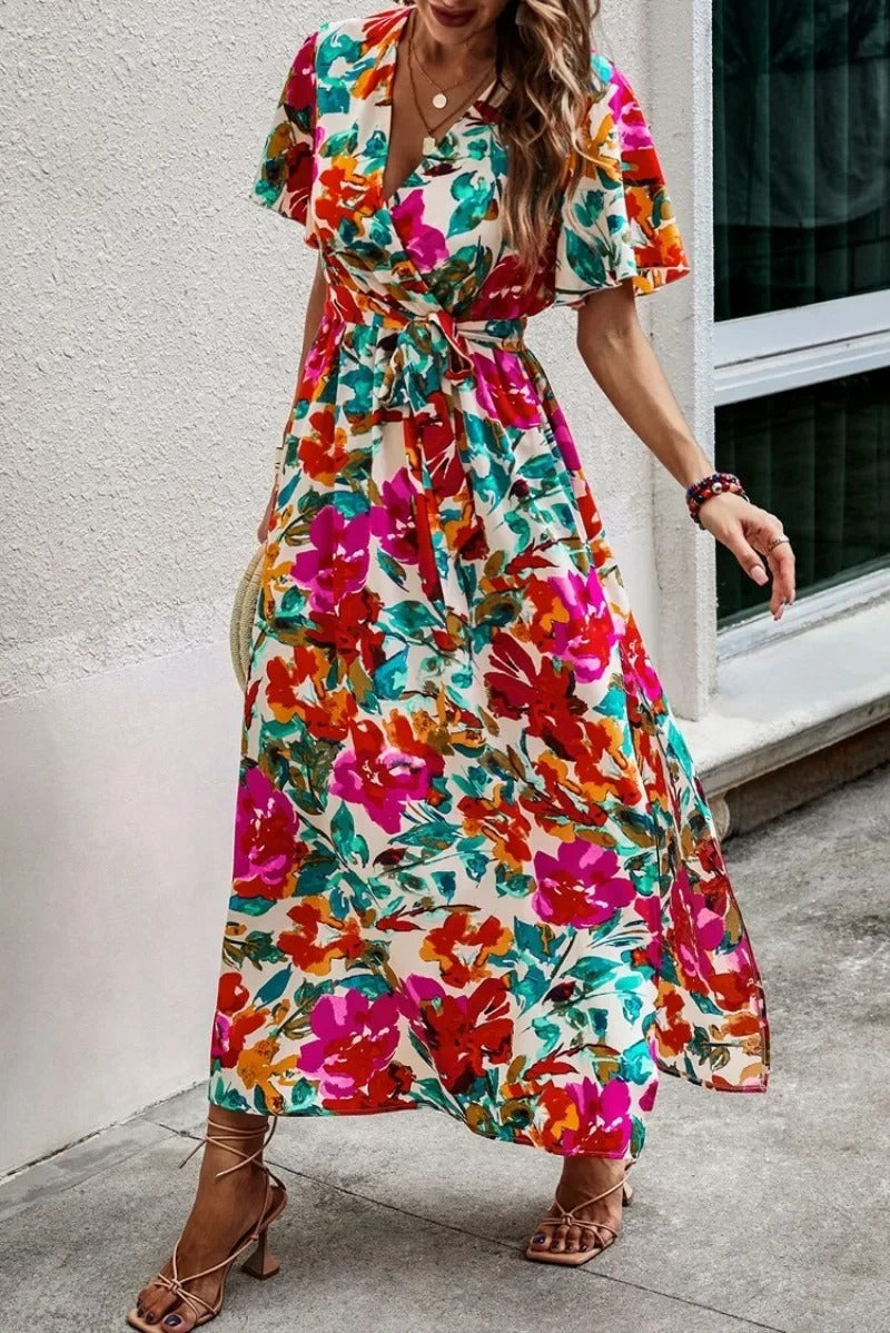 Colet | Short Sleeved Printed Comfortable Casual Dress