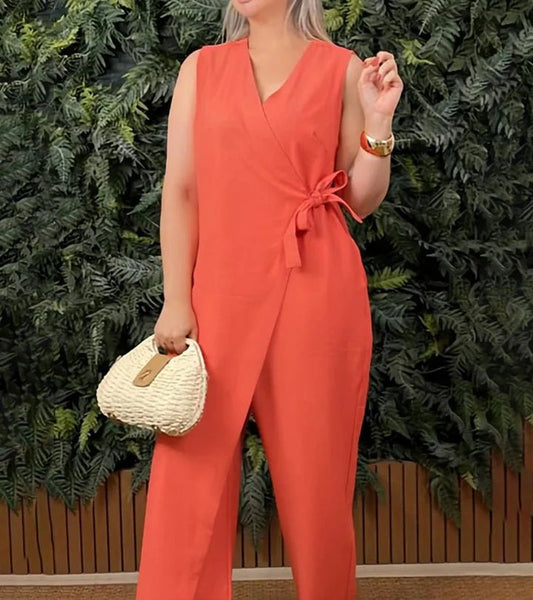 MISSY - SOPHISTICATED SLEEVELESS JUMPSUIT
