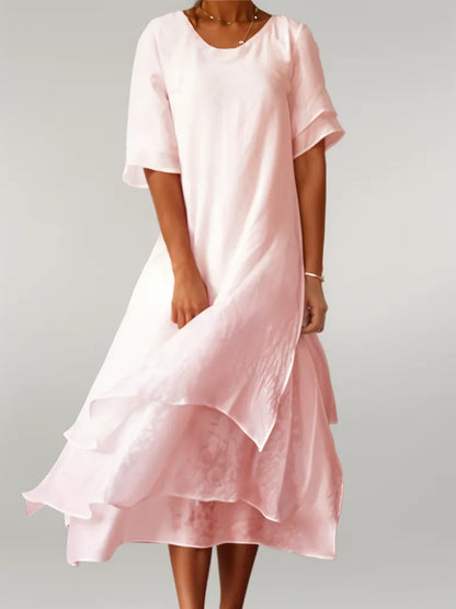 SAMANTHA - ASYMMETRICAL V-NECK DRESS