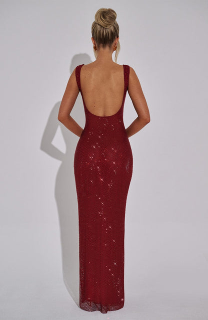 YUKI - PREMIUM STRETCH NET MAXI DRESS