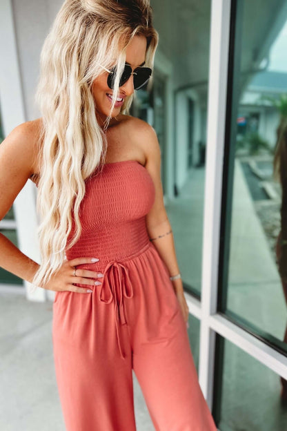 DESTINY - EFFORTLESS STYLE SMOCKED JUMPSUIT