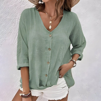 BARCELONA - FINE TEXTURE V-NECK T-SHIRT