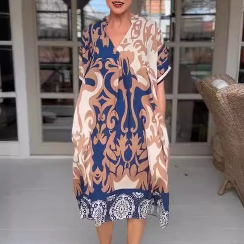 Alessia | Airy Midi Dress with V-Neck