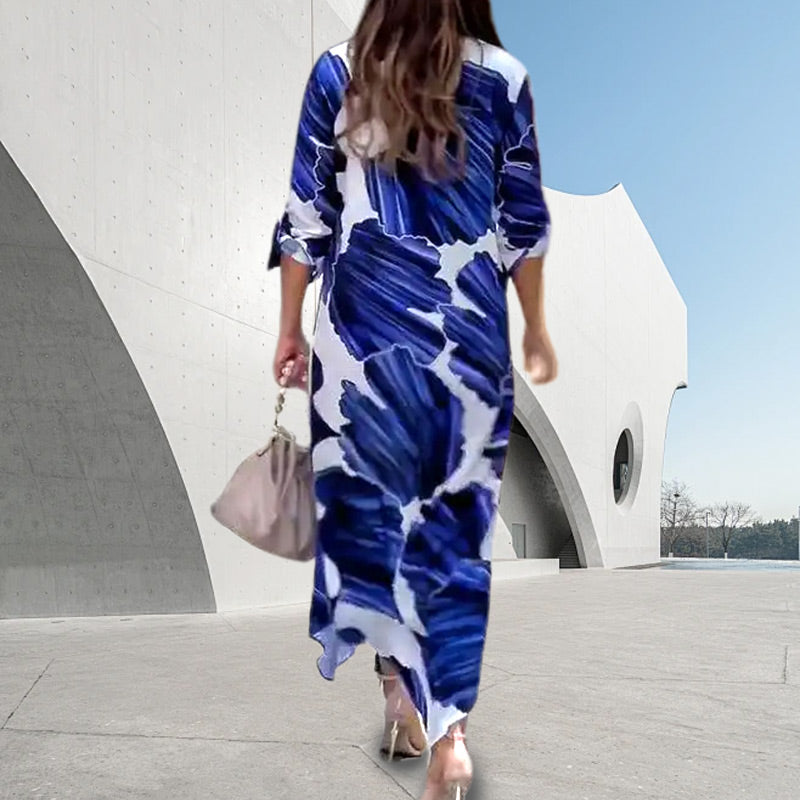 MAYBELLE - ELEGANT MAXI WRAP COLLAR DRESS