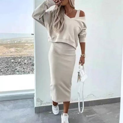 DAELYN - COMFY KNIT SKIRT & SWEATER SET