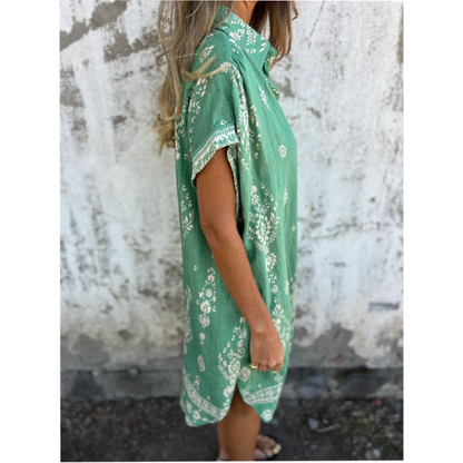 MIKELA - RELAXED FIT PRINTED DRESS WITH POCKETS