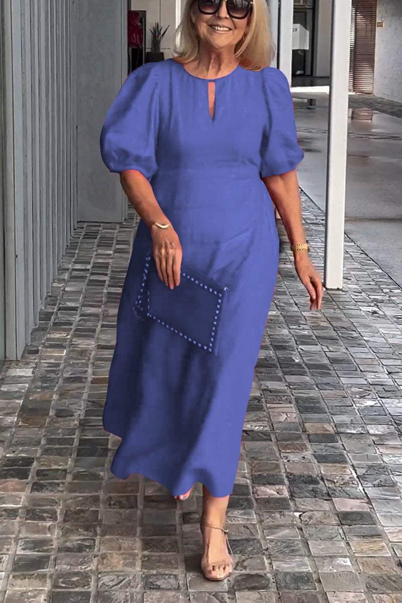 LORETA – CLASSIC PUFF STYLE MIDI DRESS