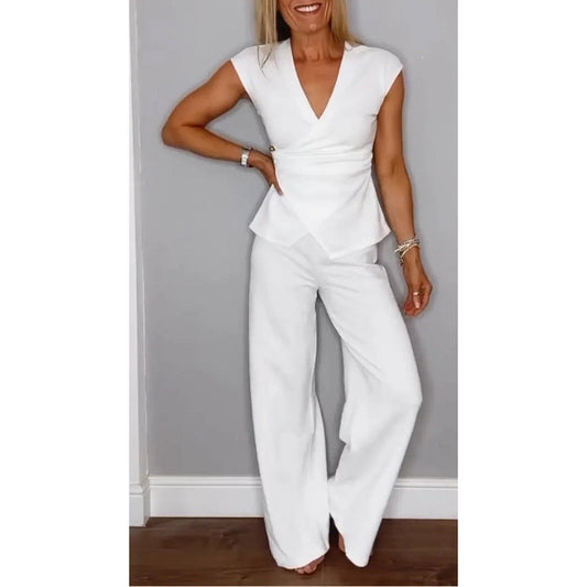 DREAM - CHIC V-NECK TWO PIECE ENSEMBLE