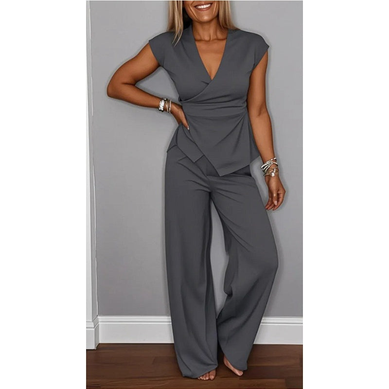 DREAM - CHIC V-NECK TWO PIECE ENSEMBLE