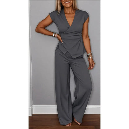 DREAM - CHIC V-NECK TWO PIECE ENSEMBLE