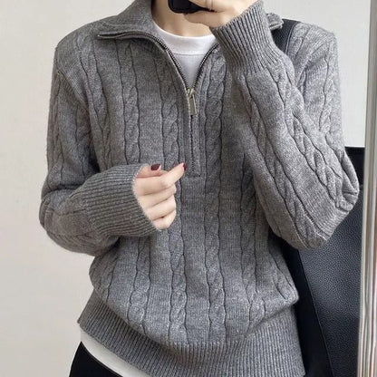 Fiona | Cotton Half Zip Sweater