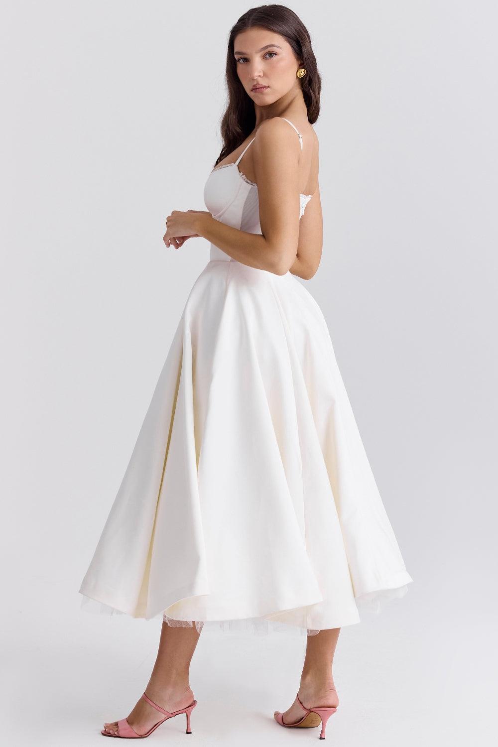 BRIGGITE - FIT AND FLARE BUSTIER TEA DRESS
